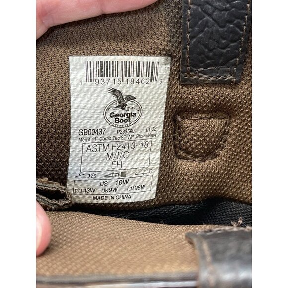 Georgia Boot Men's Carbo-Tec LT Waterproof Pull On Work Boot Steel Toe US10 Wide - Picture 4 of 12